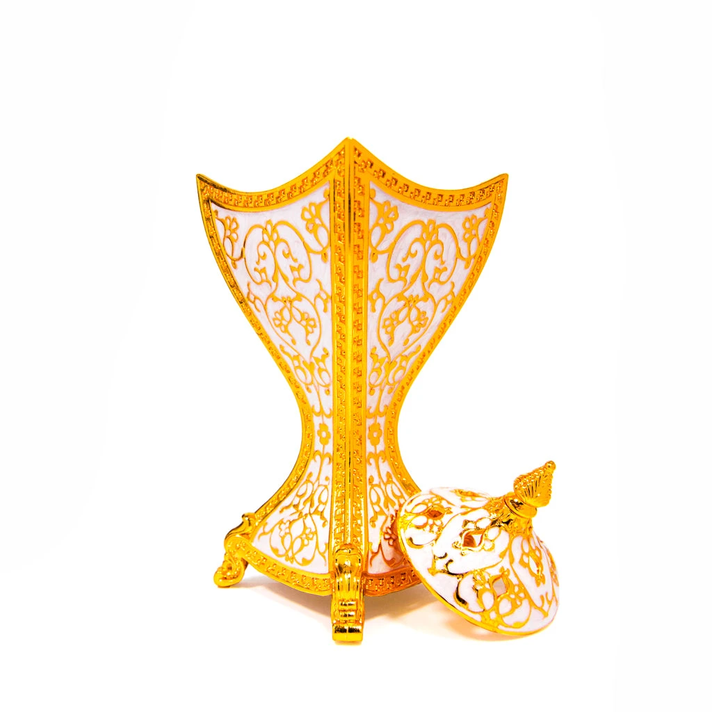 Pearl White Enamel Gold Luxury Burner Large GIB027(Pearl White Enamel Gold Luxury Burner Large Gib028) 3 Pearl White Enamel Gold Luxury Burner Large GIB027(Pearl White Enamel Gold Luxury Burner Large Gib028)